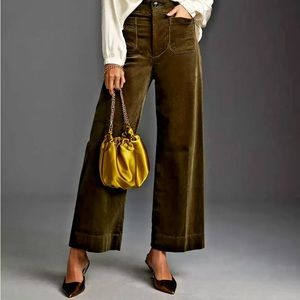 Maeve the Collette Corduroy Crop- Moss